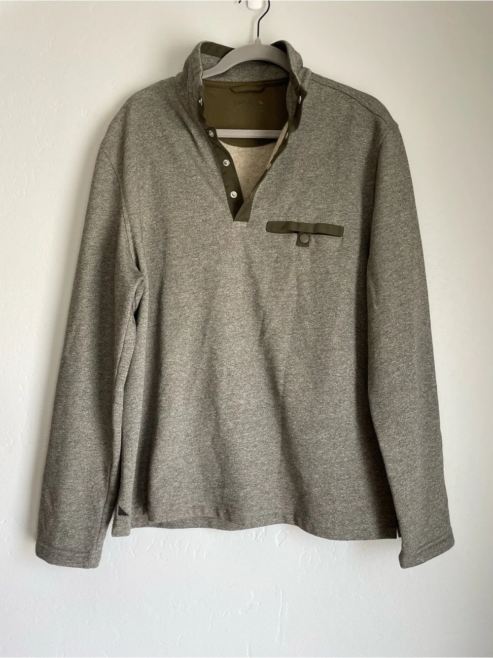 UNTUCKit Men's Parkson Quarter-Snap Pullover, Gray, Large